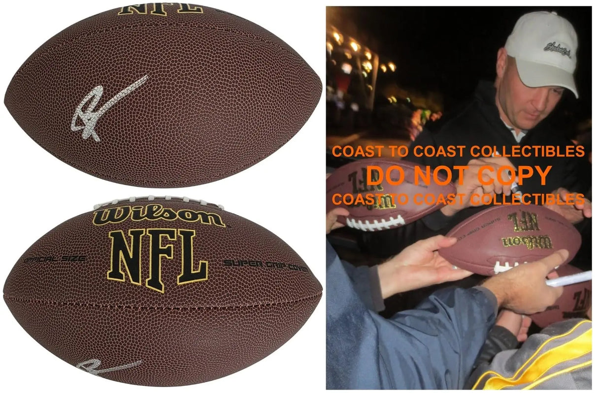 Brian Urlacher Signed Football Proof COA Autographed Chicago Bears HOF