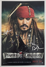 Johnny Depp Signed Pirates of the Caribbean On Stranger Tides 12x18 Photo COA Proof Autographed Jerry Bruckheimer..