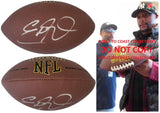 Eddie George Signed Football Proof COA Autographed Tennessee Titans Ohio State Heisman
