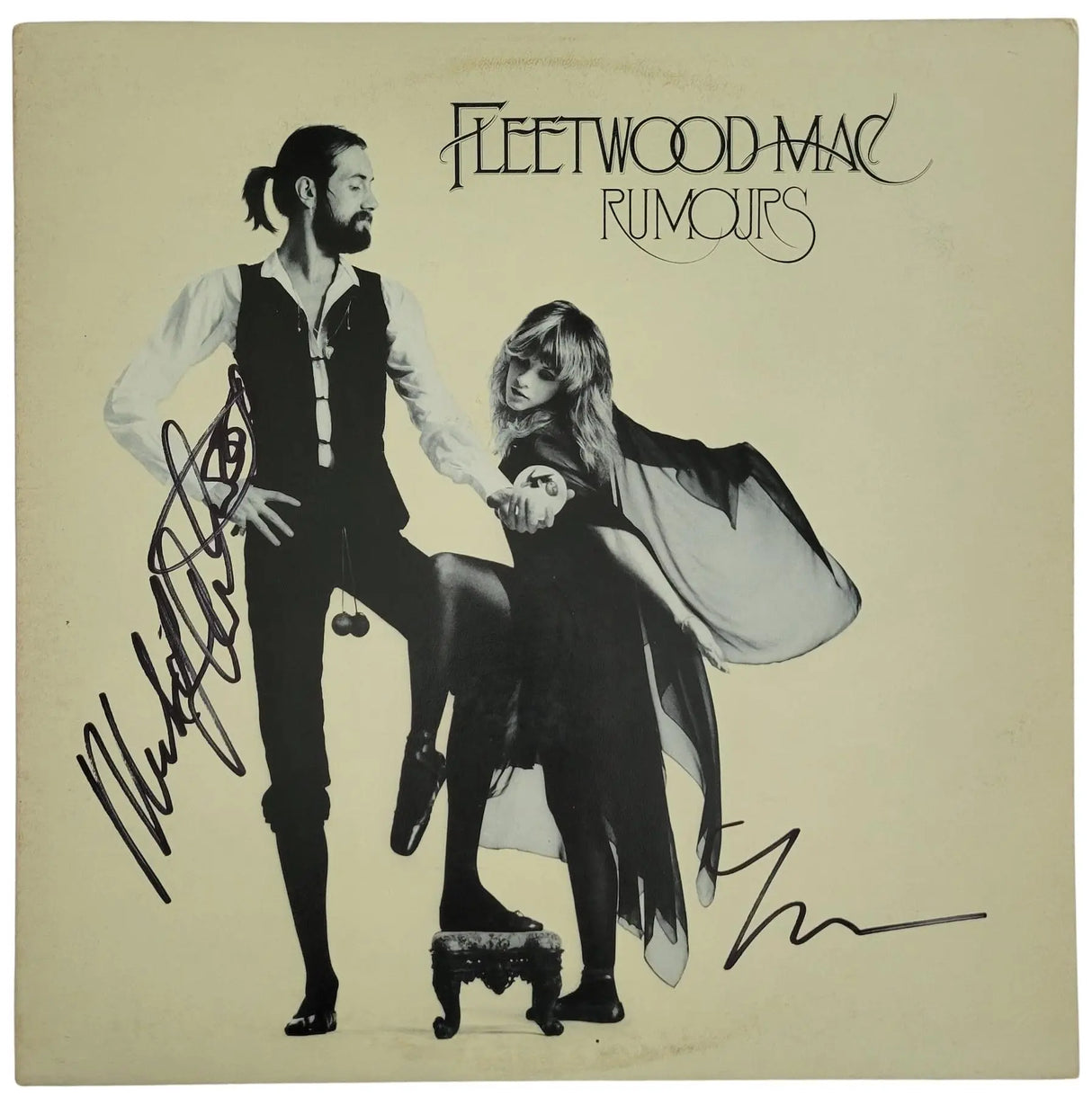 Mick Fleetwood Lindsey Buckingham Signed Fleetwood Mac Rumours Album Vinyl Record Proof