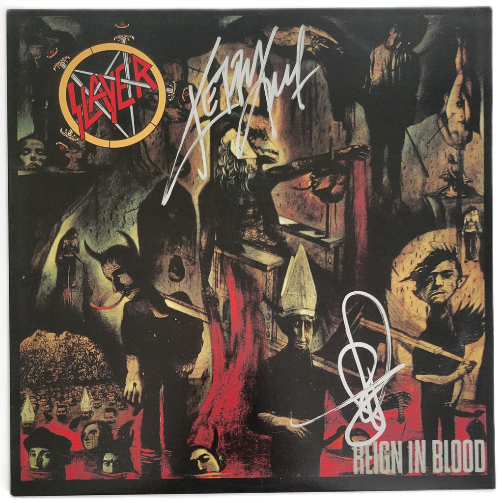 Tom Araya Kerry King Signed Slayer Reign in Blood Album COA Exact Proof Autographed Vinyl Record