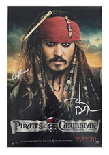 Johnny Depp Signed Pirates of the Caribbean On Stranger Tides 12x18 Photo COA Proof Autographed Jerry Bruckheimer..
