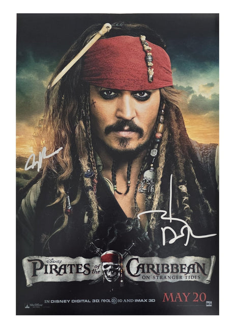 Johnny Depp Signed Pirates of the Caribbean On Stranger Tides 12x18 Photo COA Proof Autographed Jerry Bruckheimer..