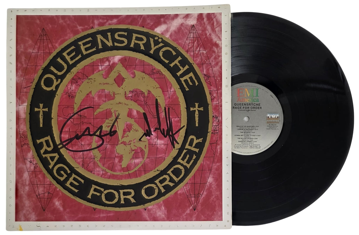 Geoff Tate Signed Queensryche Rage for Order Album COA Proof Autographed Vinyl Record Michael Wilton