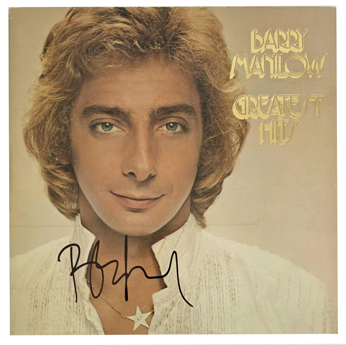 Barry Manilow Signed Greatest Hits Album COA Autographed Vinyl Record Proof
