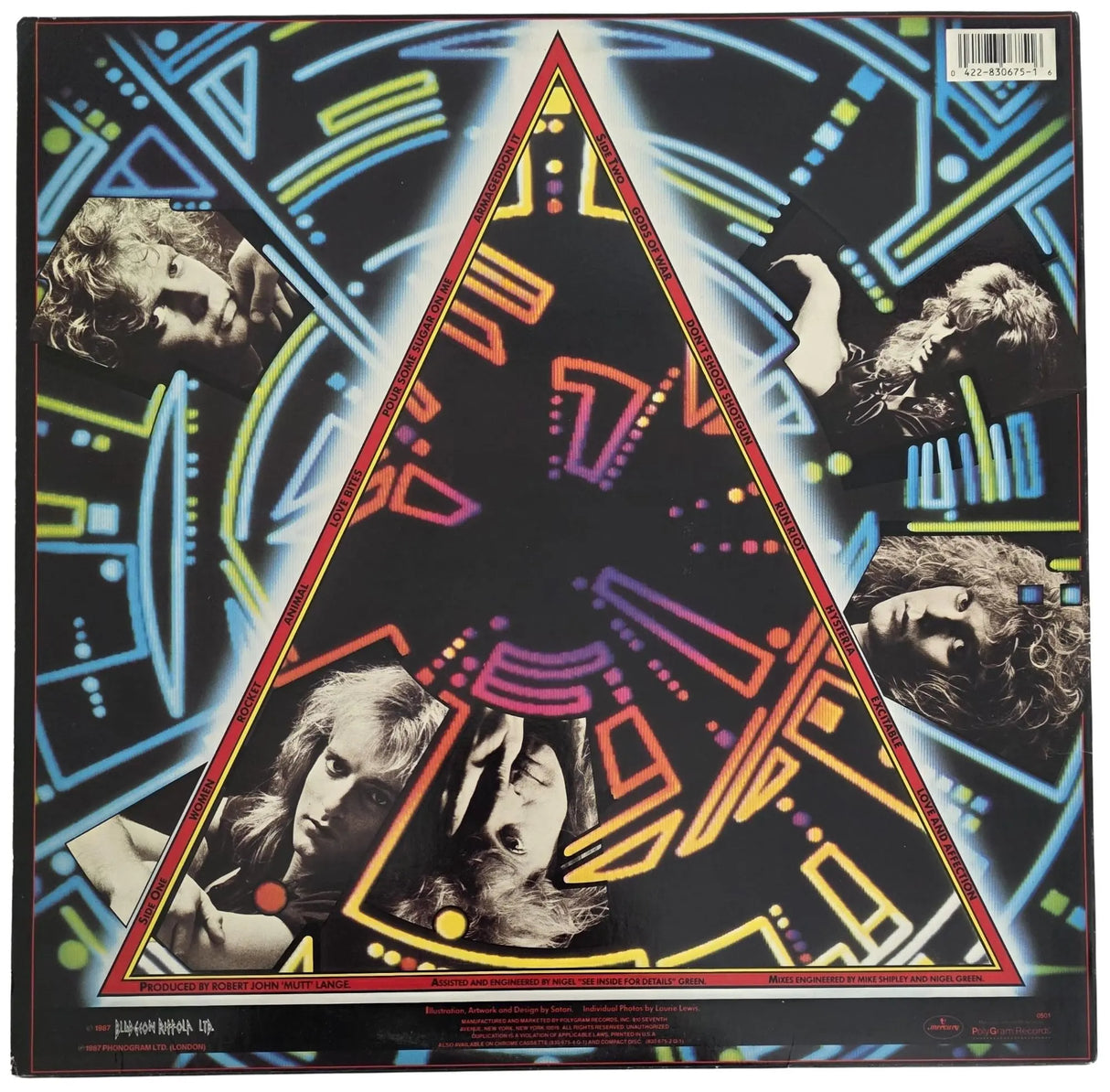 Def Leppard Signed Hysteria Album COA Exact Proof Elliott,Allen,Collen,Savage Vinyl Record