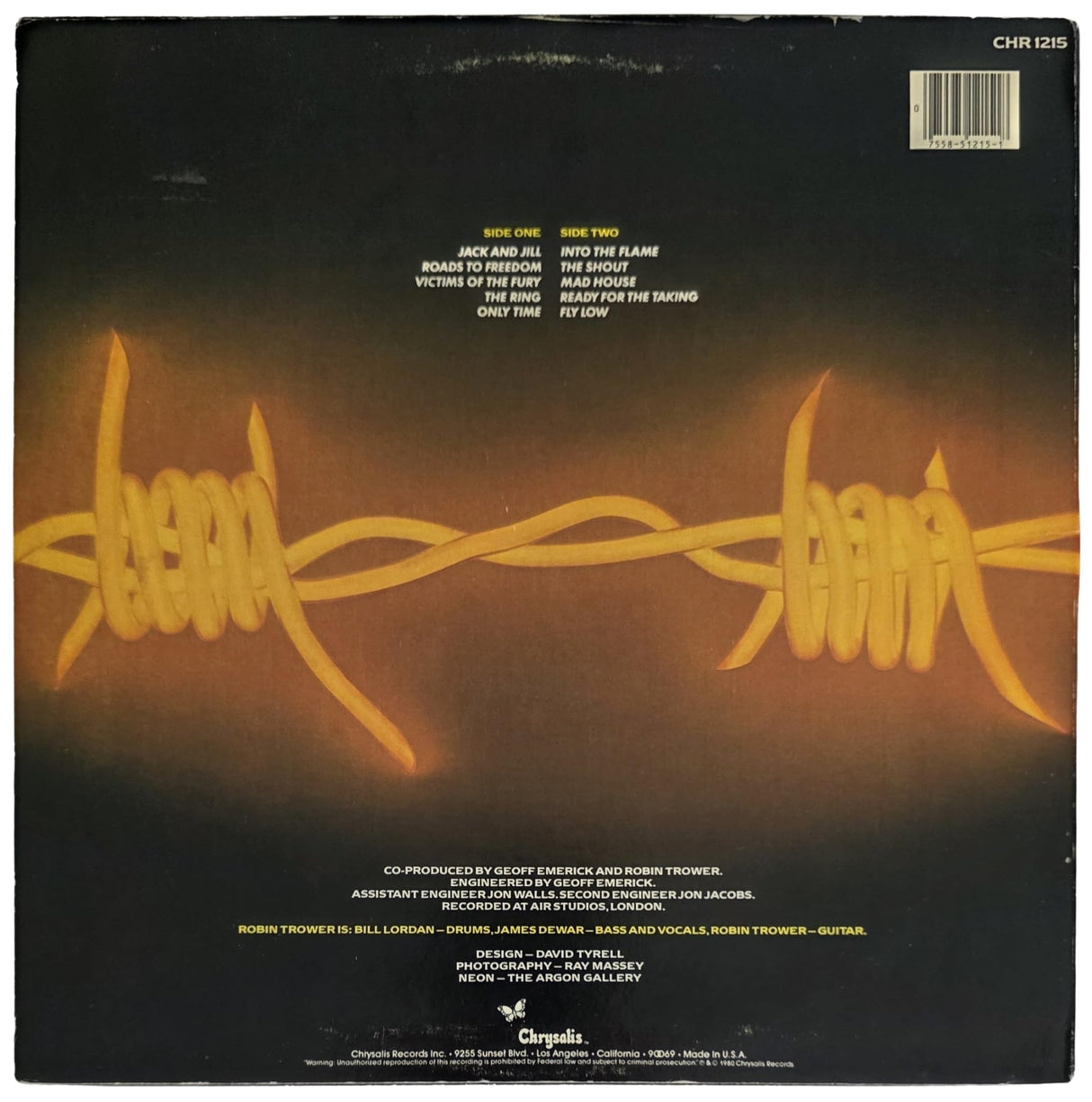 Robin Trower Signed Victims of the Fury Album COA Exact Proof Autographed Vinyl Record