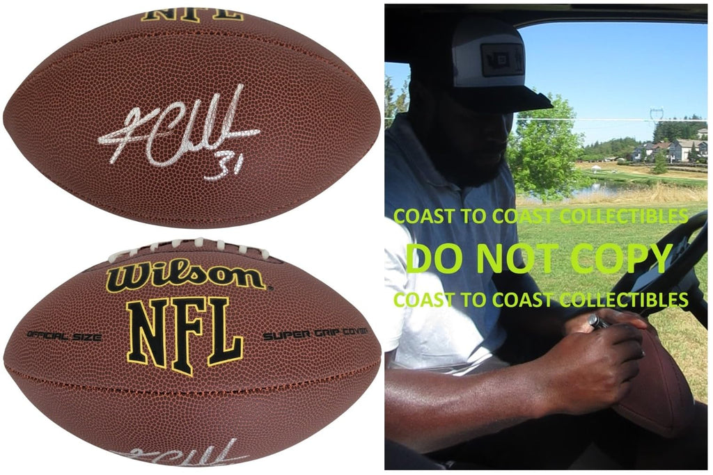 Kam Chancellor Signed Football COA Exact Proof Autographed Seattle Seahawks