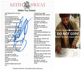 Keith Sweat Signed Make You Sweat Lyrics Sheet COA Exact Proof Autographed STAR