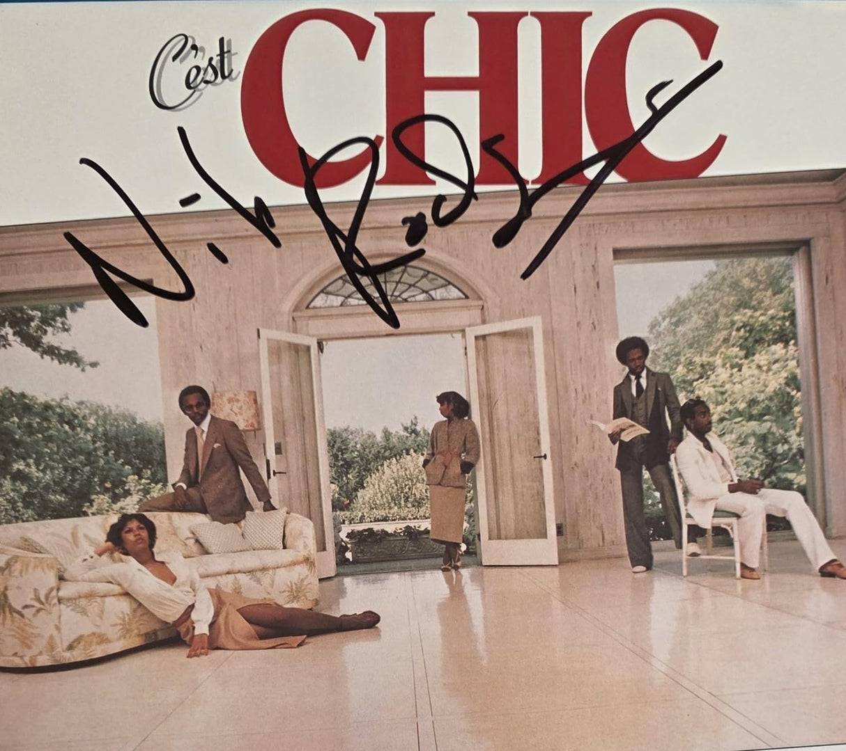 Nile Rodgers Signed C'est Chic Album COA Exact Proof Autographed Vinyl Record Le Freak
