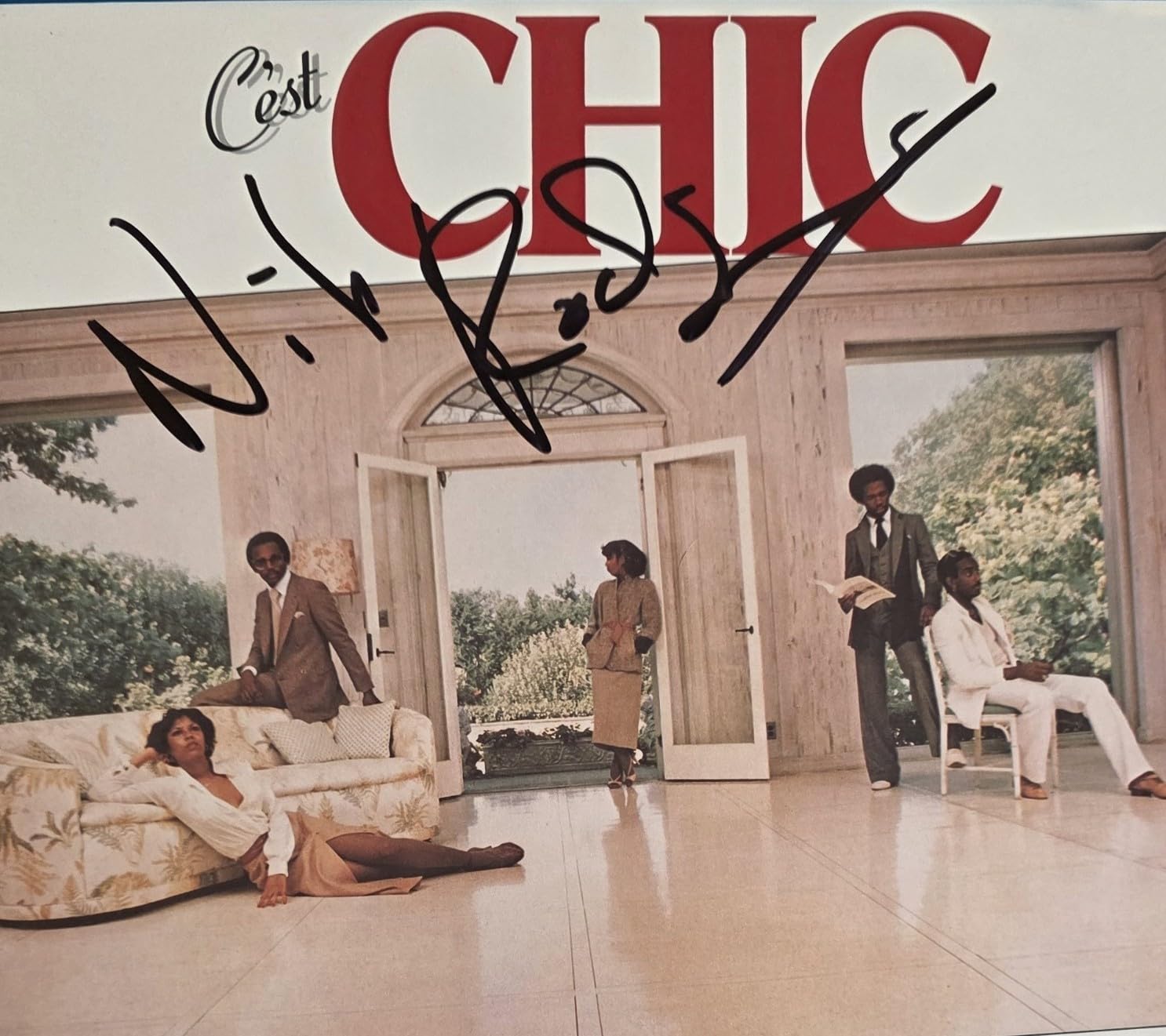 Nile Rodgers Signed C'est Chic Album COA Exact Proof Autographed Vinyl Record Le Freak