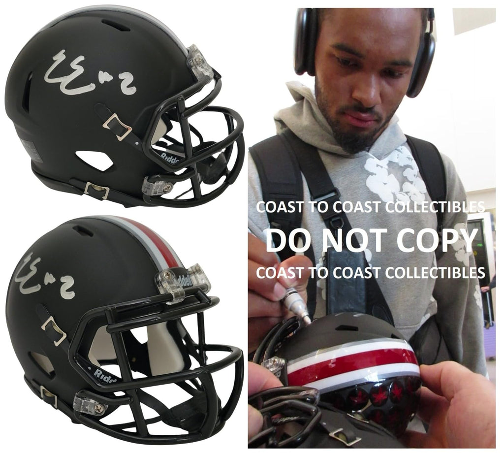Emeka Egbuka Signed Ohio State Buckeyes Mini Football Helmet Proof COA Autographed..