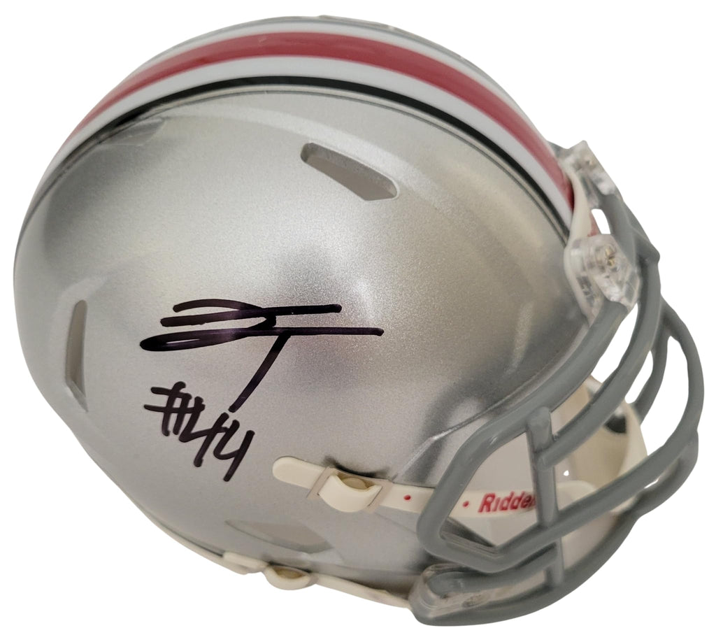 JT Tuimoloau Signed Ohio State Buckeyes Mini Football Helmet Proof COA Autographed