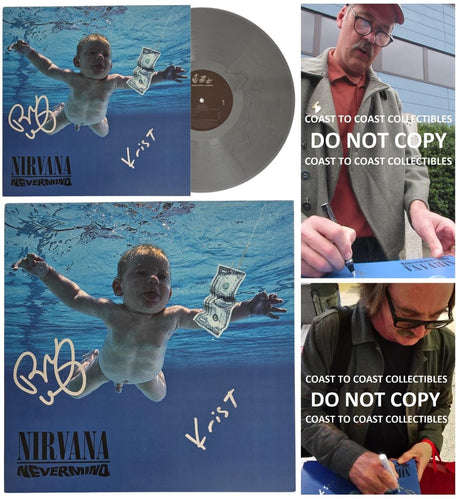 Krist Novoselic Signed Nirvana Nevermind Album COA Proof Autographed Vinyl Record Butch Vig