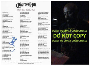Sen Dog Signed Cypres Hill I Ain't Goin' Out Like That Lyrics Sheet COA Proof Autographed
