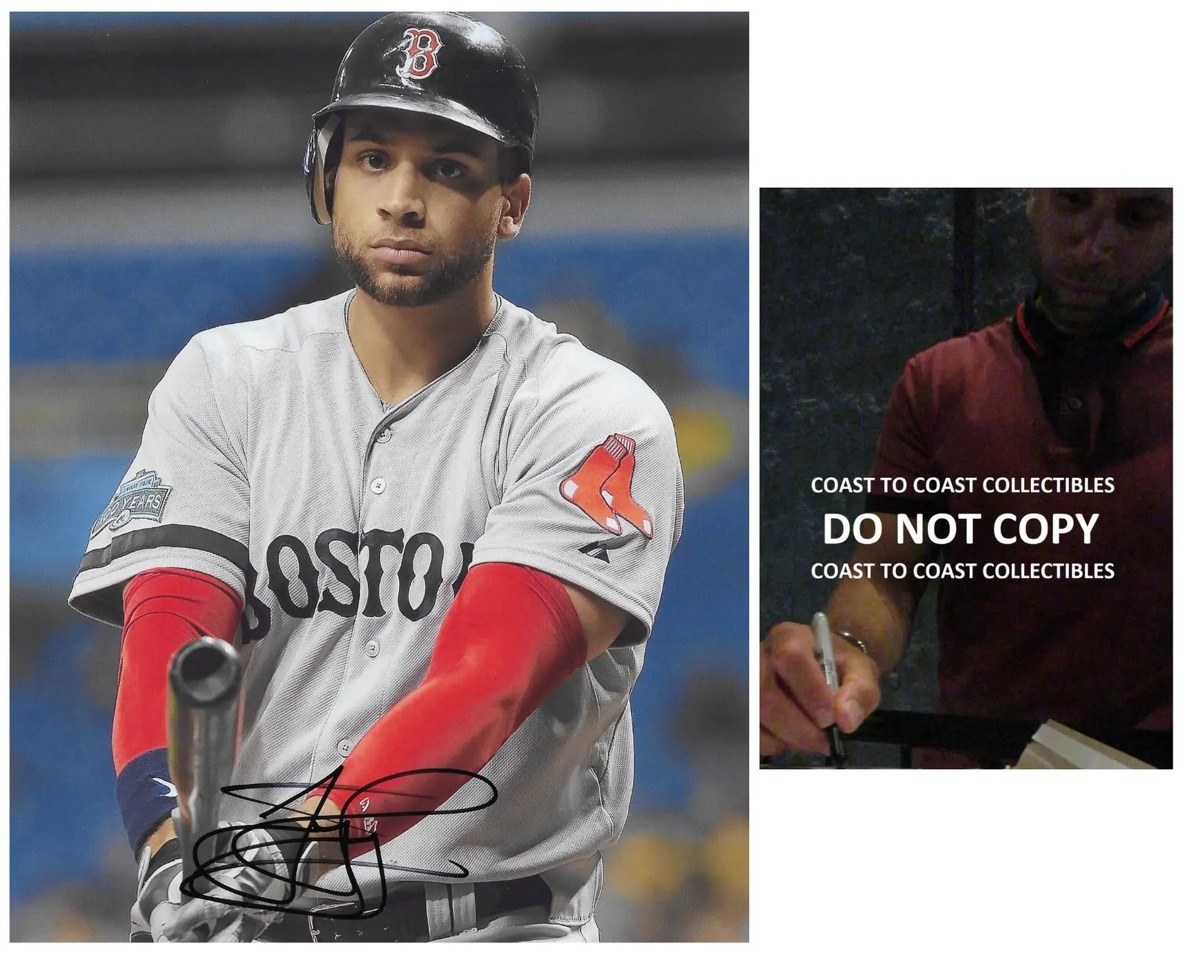 James Loney Signed Red Sox Baseball 8x10 Photo Proof COA Autographed