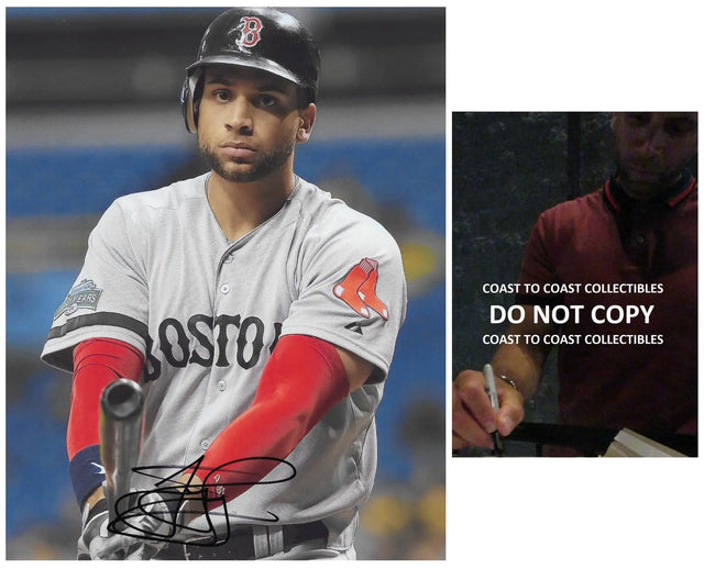 James Loney Signed Red Sox Baseball 8x10 Photo Proof COA Autographed