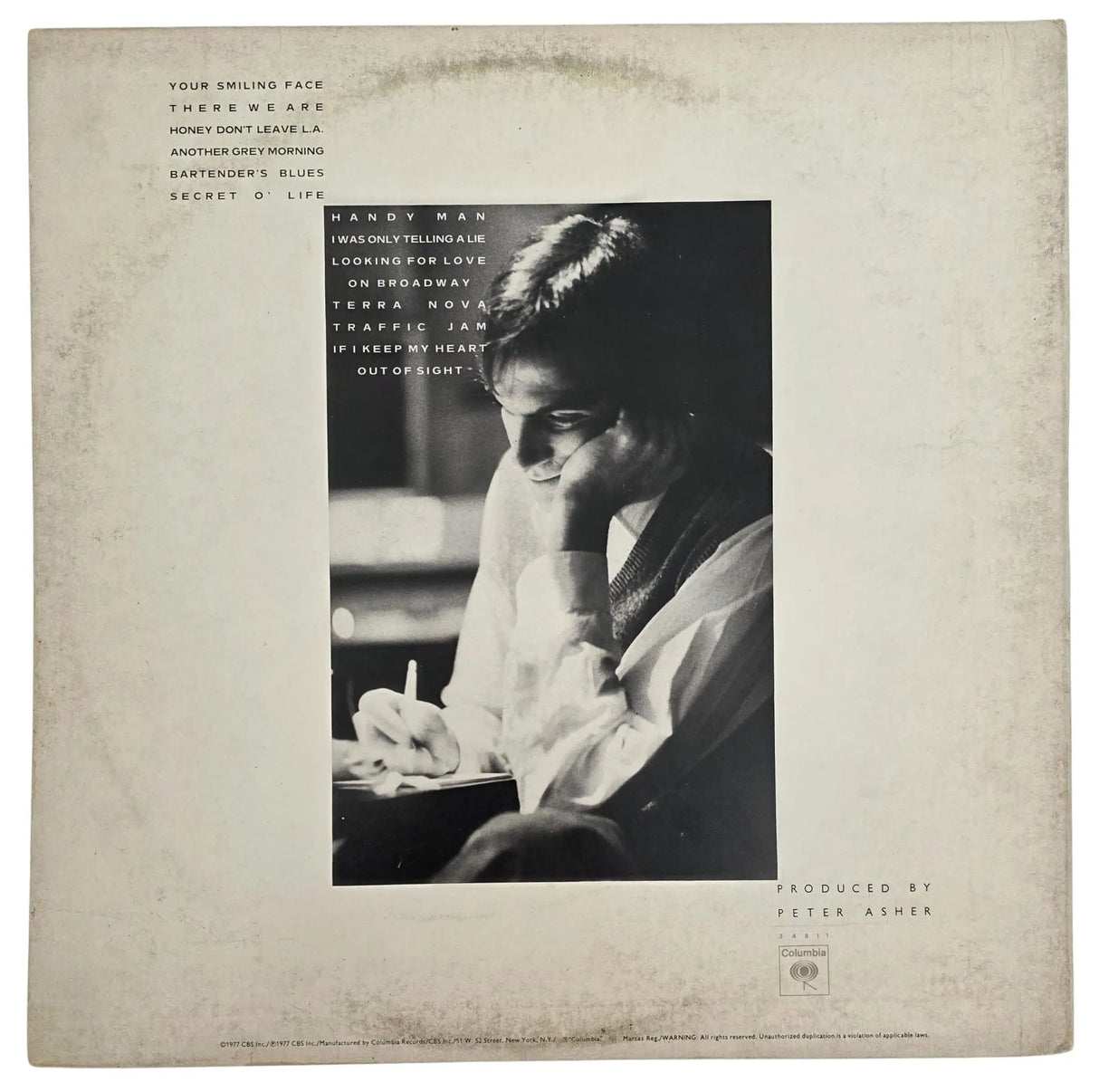 James Taylor Signed JT Album COA Exact Proof Autographed Vinyl Record