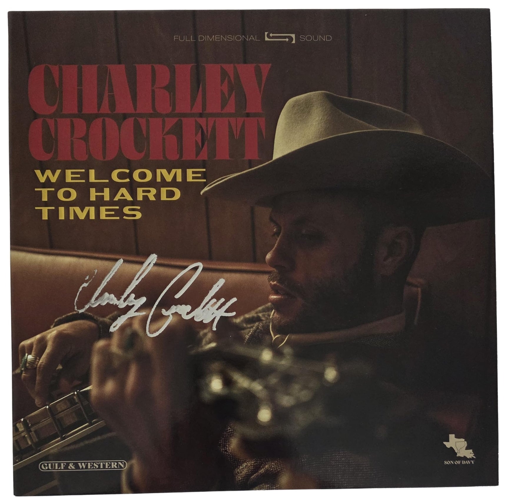 Charley Crockett Signed Welcome to Hard Times Album COA Proof Autographed Vinyl Record