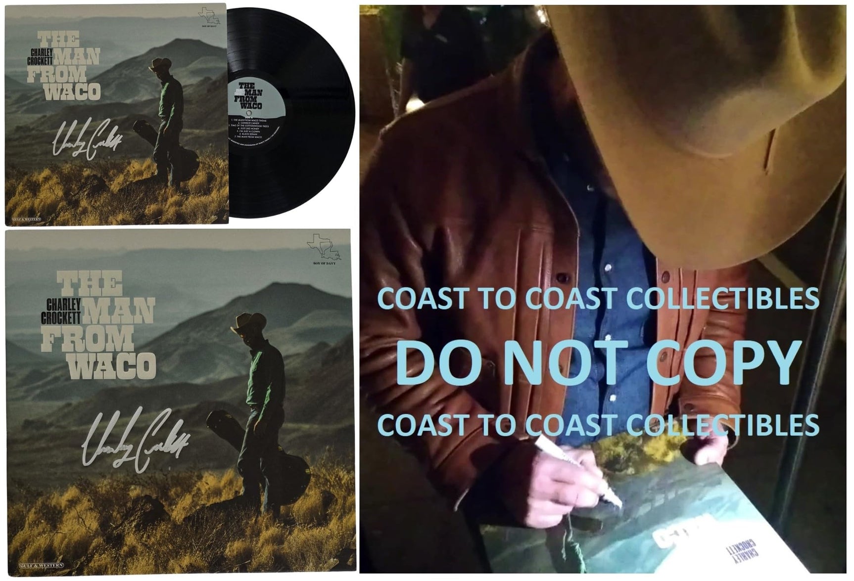 Charley Crockett Signed The Man From Waco Album COA Proof Autographed Vinyl Record