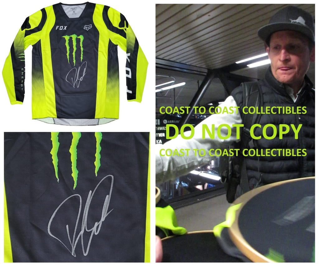 Ricky Carmichael Signed Monster Jersey Proof Autographed Supercross Motocross