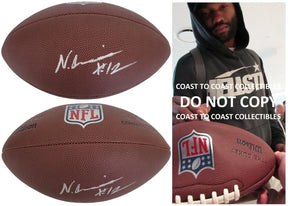 Nico Collins Signed Duke Football Proof COA Autographed Michigan Houston Texans