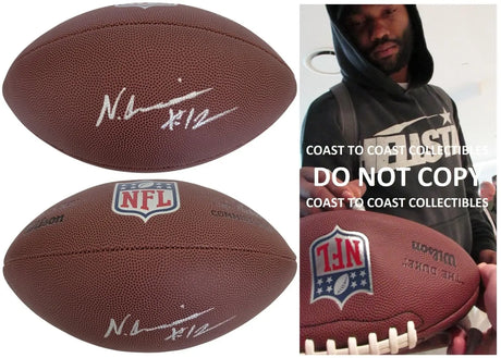 Nico Collins Signed Duke Football Proof COA Autographed Michigan Houston Texans