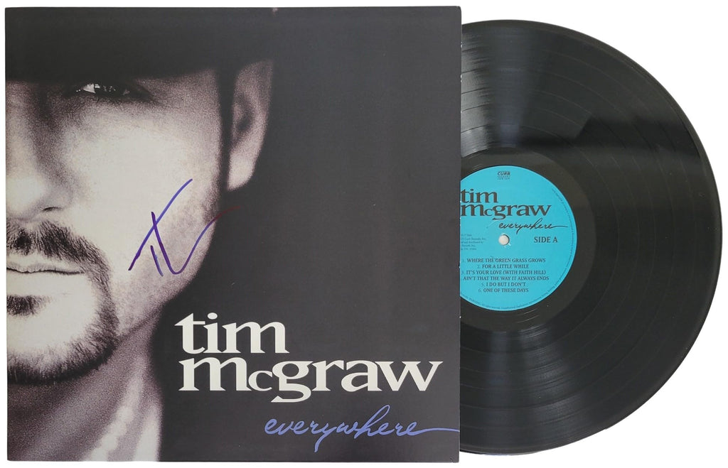 Tim McGraw Signed Everywhere Album Exact Proof COA Autographed Vinyl Record