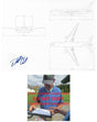 Phil Condit Boeing Ceo Lead Engineer Signed 747 Blueprint 8x10 Photo COA Proof