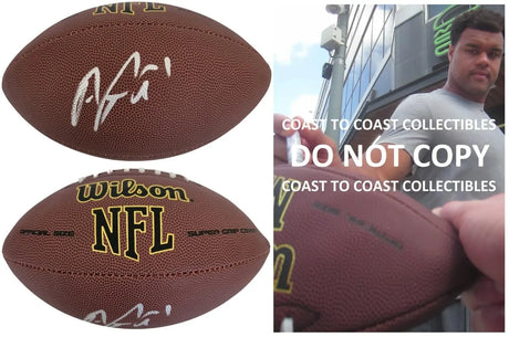 Arik Armstead Signed Football COA Proof Autographed Jaguars 49ers Oregon Ducks