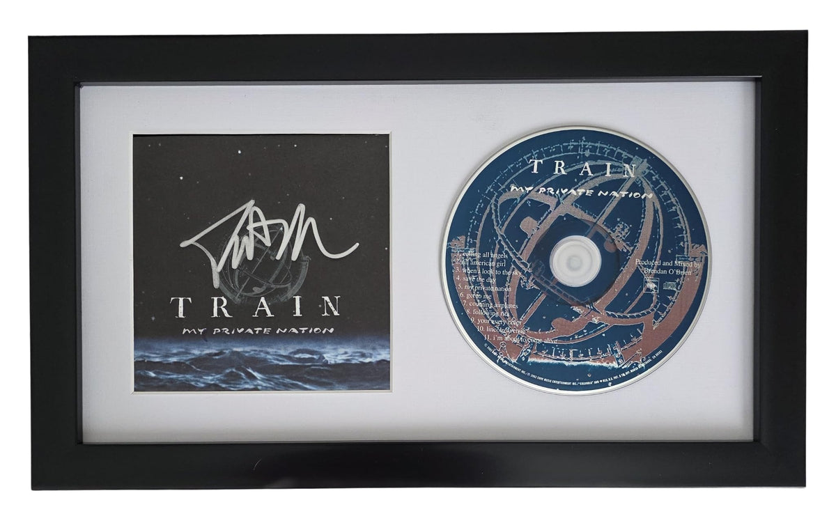 Patrick Monahan Signed Train My Private Nation CD COA Proof Autographed Framed CD STAR