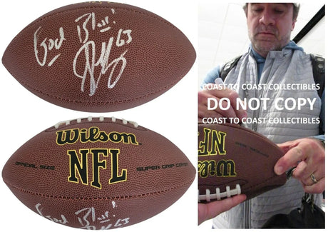 Jeff Saturday Signed Football Proof COA Autographed Indianapolis Colts Packers