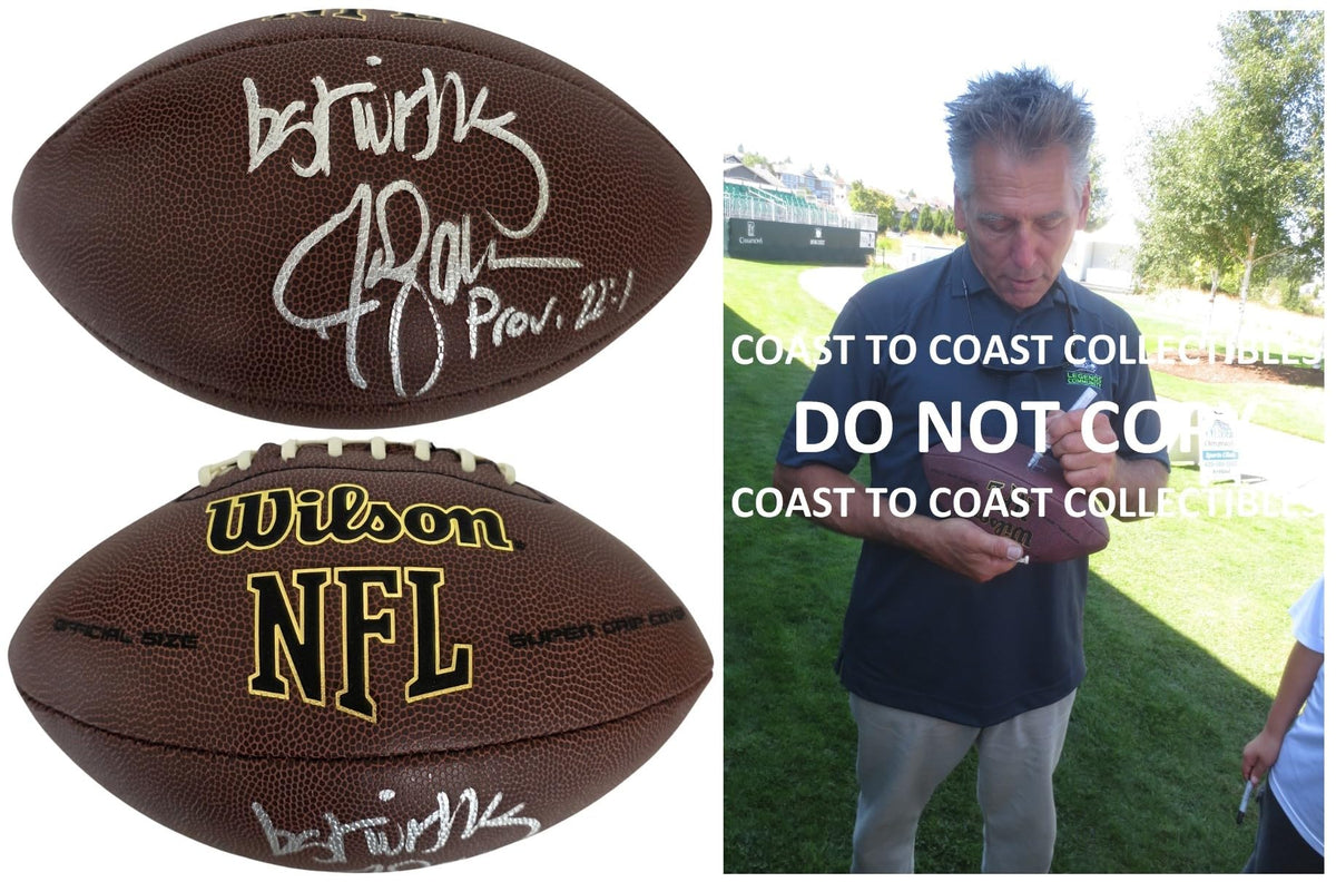 Jim Zorn Signed Football Exact Proof COA Autographed Seattle Seahawks