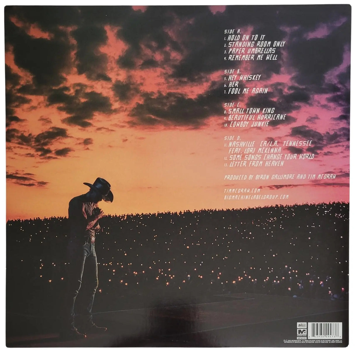 Tim McGraw Signed Standing Room Only Album Exact Proof COA Autographed Vinyl Record