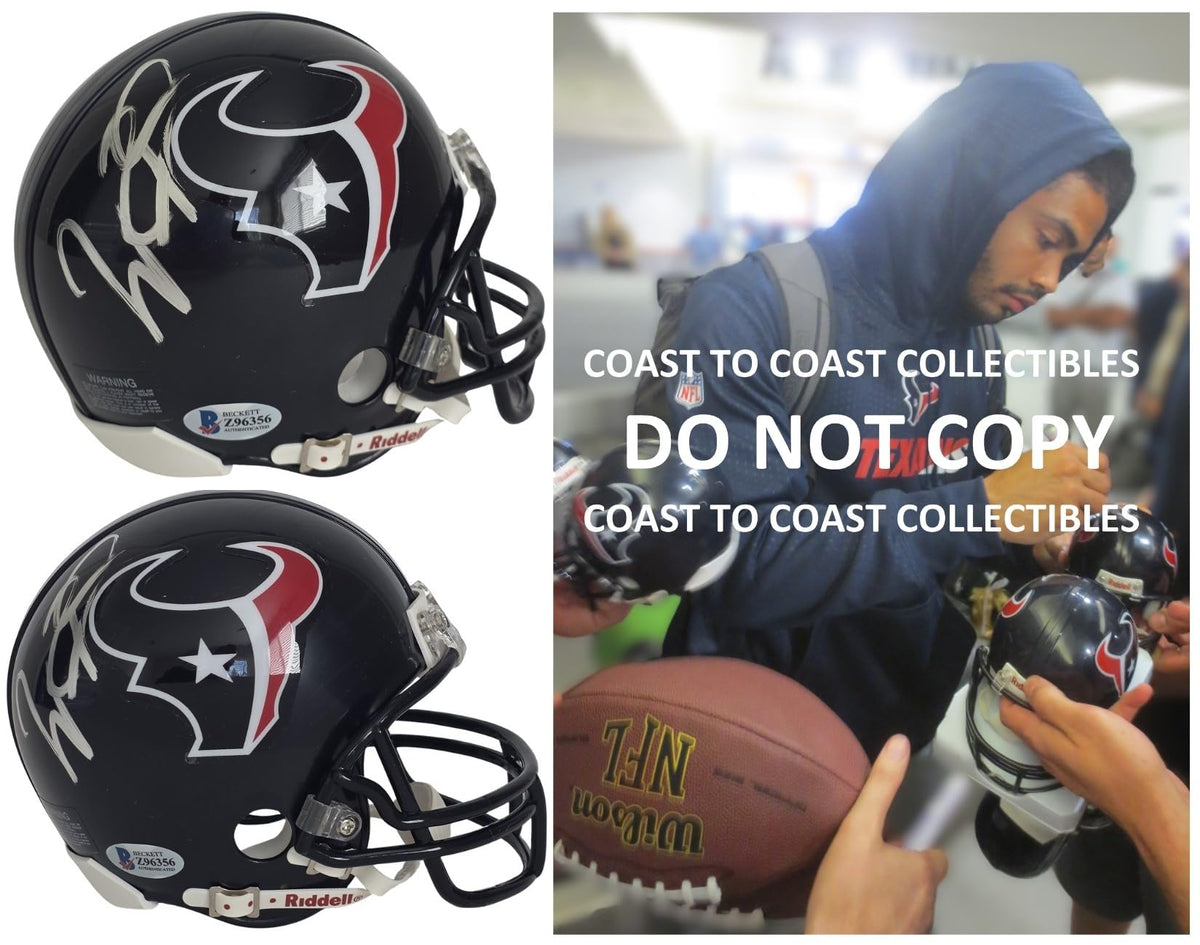 Will Fuller Signed Houston Texans Mini Football Helmet Proof Beckett COA Autographed