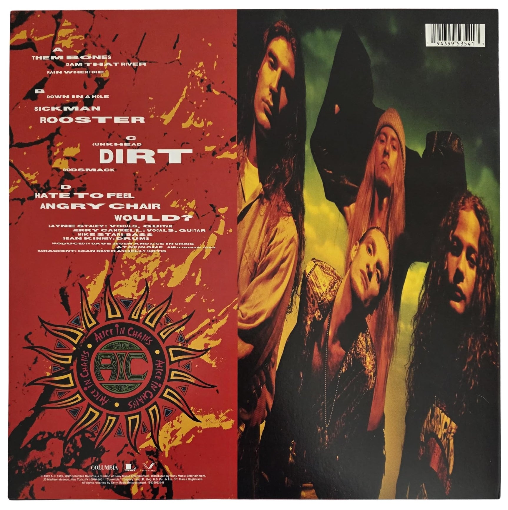 Jerry Cantrell & Sean Kinney Signed Alice In Chain Dirt Album Proof Autographed Vinyl Record Alice In Chains