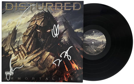 Disturbed Band Signed Immortalized Album COA Proof Autographed Vinyl Record David Draiman,Dan Donegan,Mike Wengren