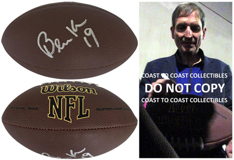Bernie Kosar Signed Football Exact Proof COA Cleveland Browns Miami Hurricanes