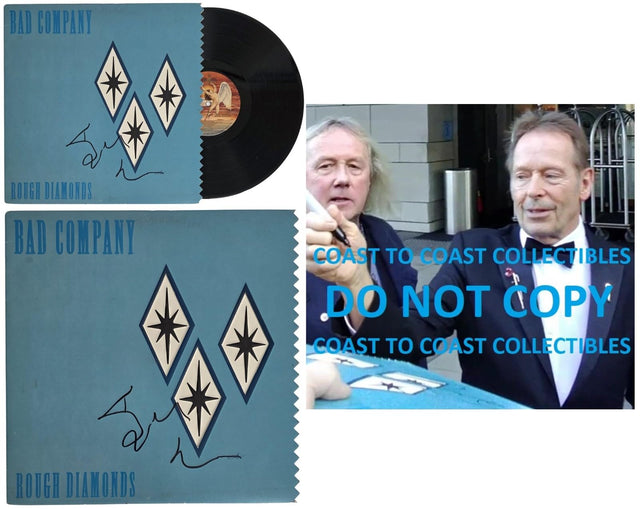 Simon Kirke Signed Bad Company Rough Diamonds Album COA Exact Proof Autographed Vinyl Record