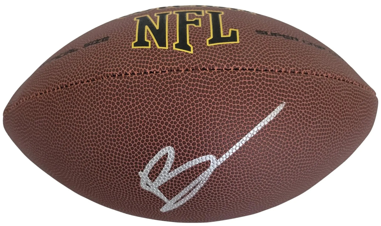 Brian Urlacher Signed Football Proof COA Autographed Chicago Bears HOF