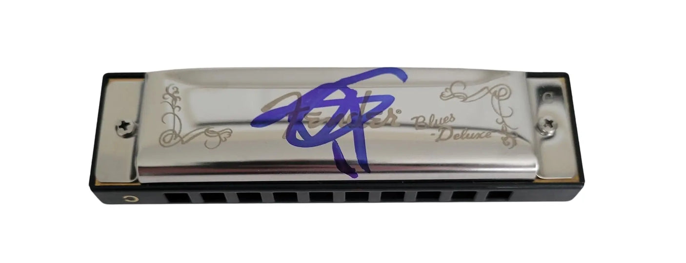 John Popper Blues Traveler Signed Fender Harmonica COA Exact Proof Autographed