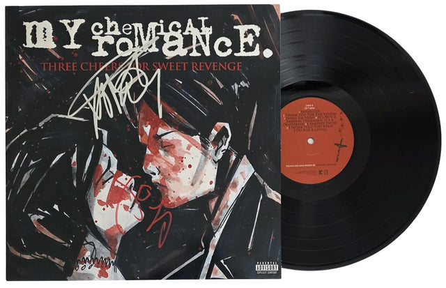 Gerard Way Signed My Chemical Romance Three Cheers for Sweet Revenge Album Exact Proof COA Autographed Vinyl Record