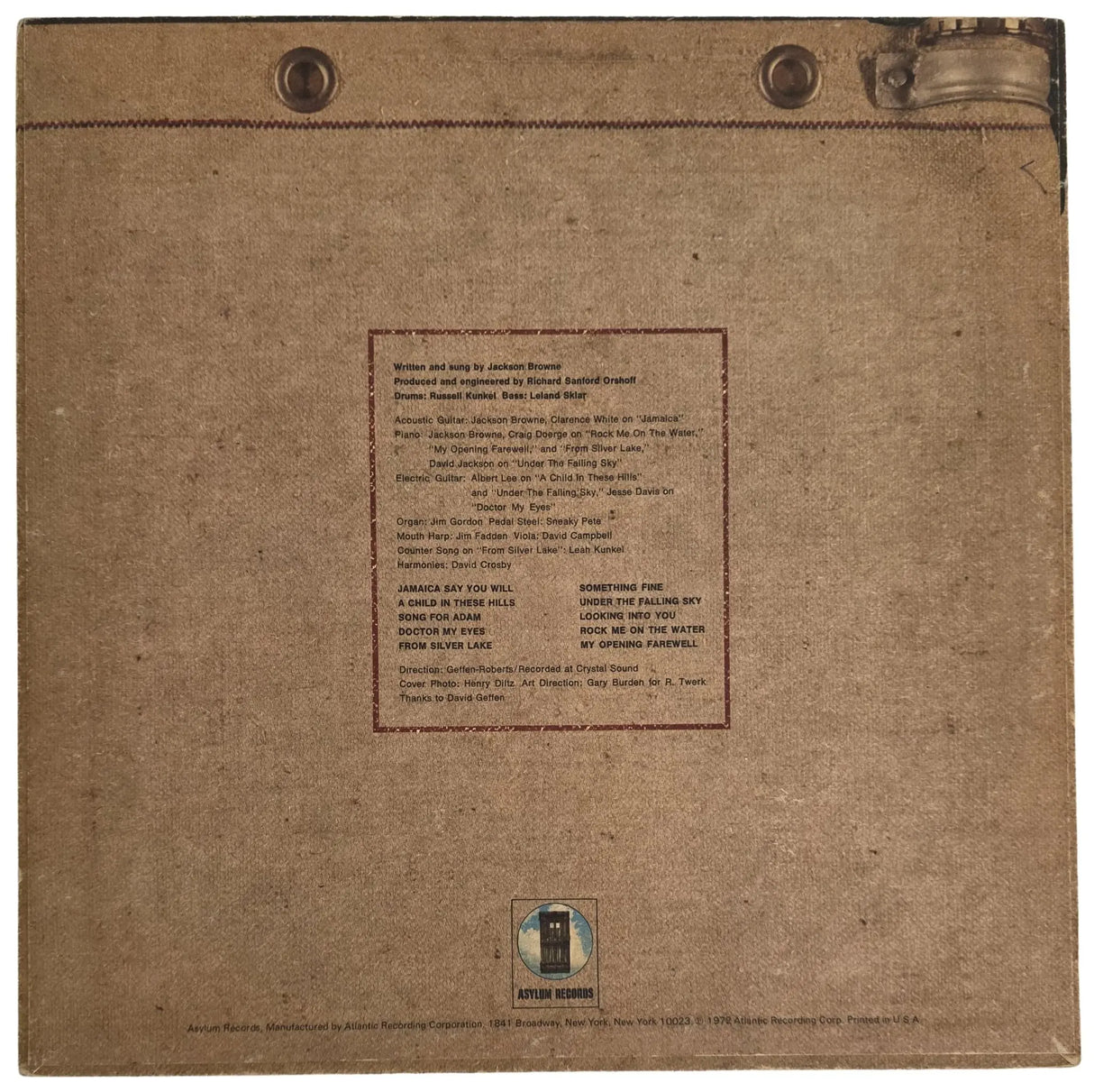 Jackson Browne Signed Album COA Exact Proof Autographed Vinyl Record