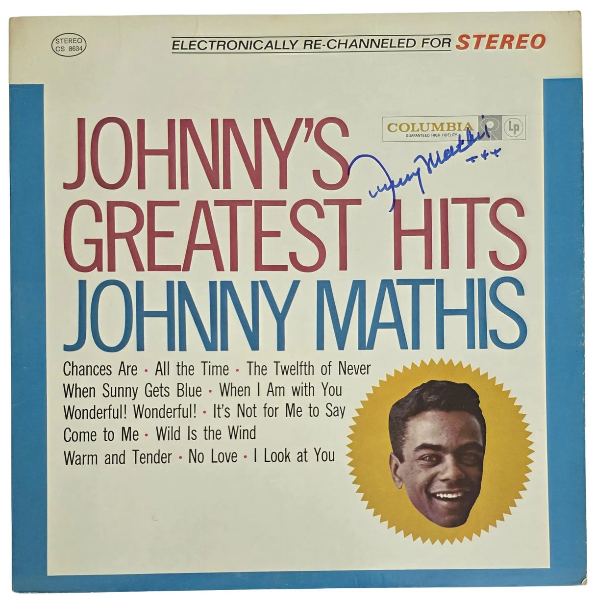 Johnny Mathis Signed Greatest Hits Album COA Exact Proof Autographed Vinyl Record