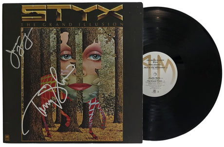 Tommy Shaw & James Young Signed Styx The Grand Illusion Album COA Proof Autographed Vinyl Record