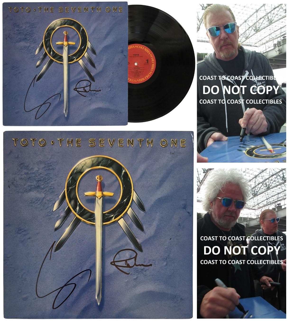 Toto Signed The Seventh One Album COA Exact Proof Autographed Vinyl Record Steve Lukather & Joseph Williams