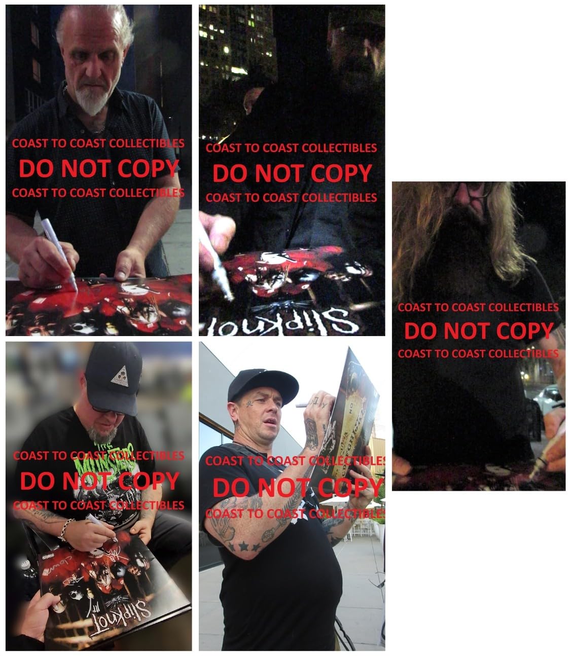 Slipknot Metal Band Signed Album COA Proof Autographed Vinyl Record Clown,Wilson,Root,Thomson,Fehn