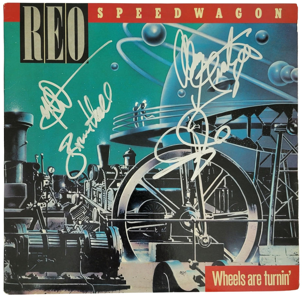 REO Speedwagon Signed Wheels Are Turnin Album Proof COA Autographed Vinyl Record