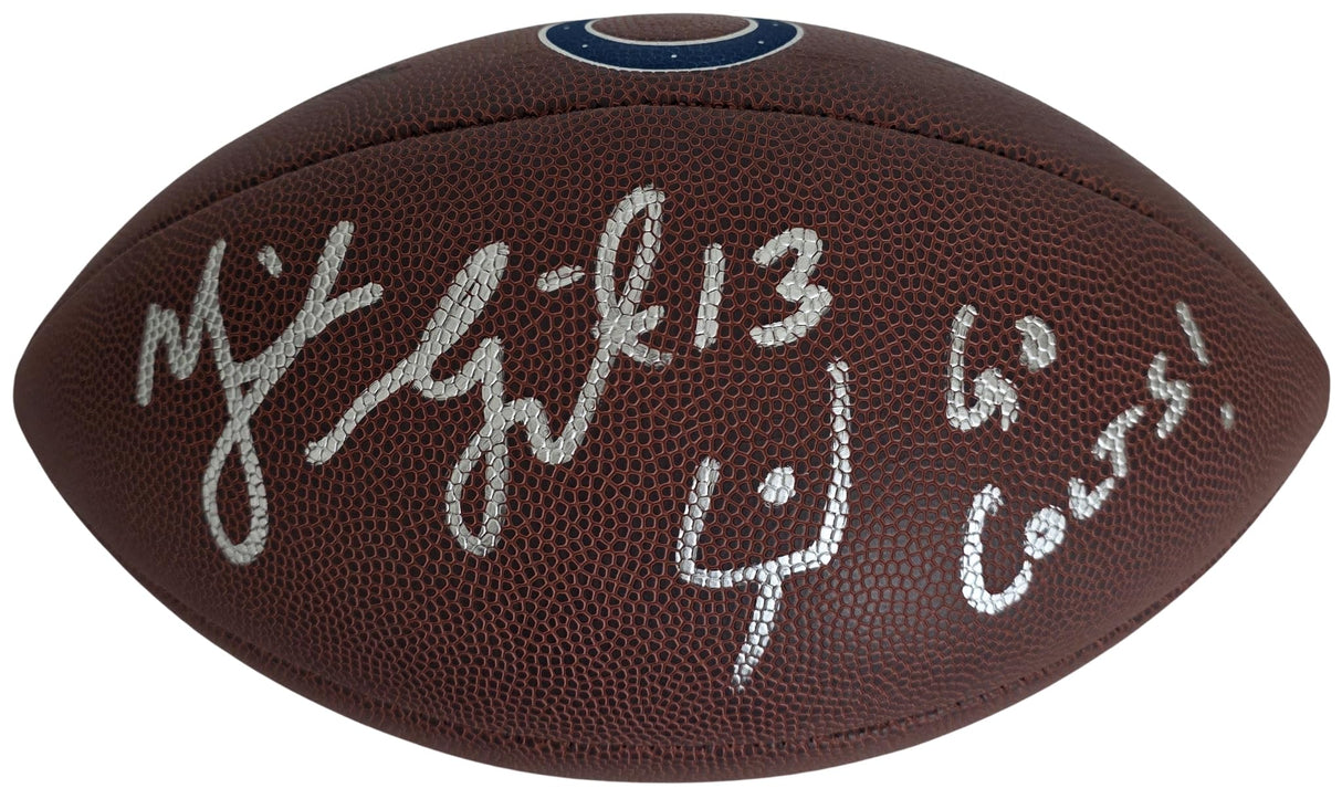 Mike Vanderjagt Signed Indianapolis Colts Logo Football COA Exact Proof Autographed