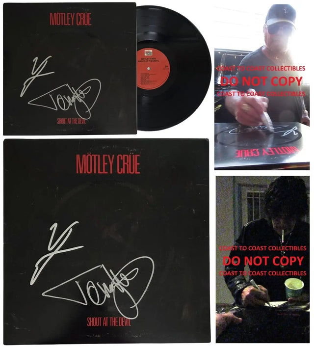 Vince Neil Tommy Lee Signed Shout at the Devil Album COA Proof Autographed Motley Crue Vinyl Record